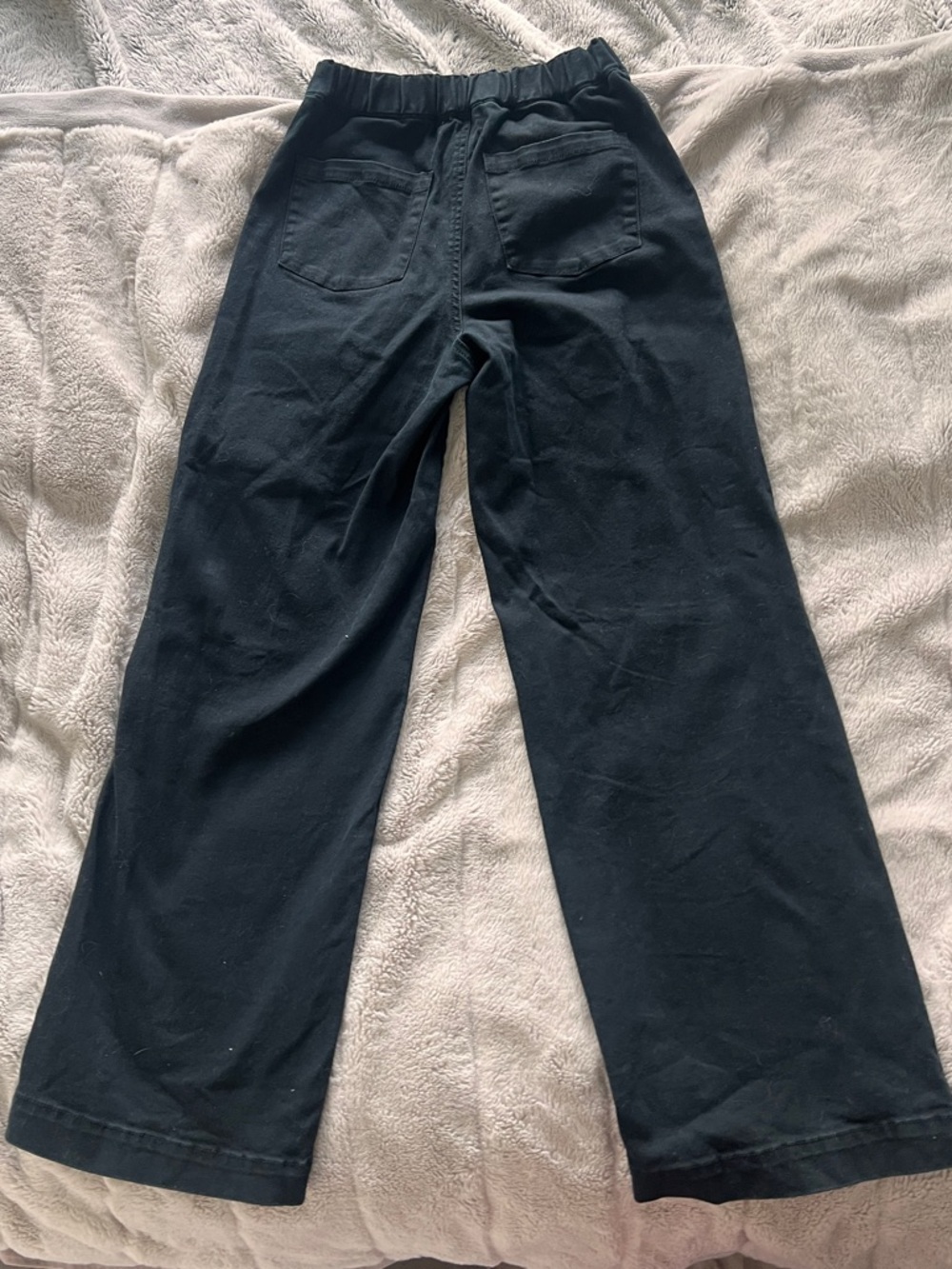 OAK + FORT Black Elastic Waist Straight-Leg Cargo Pants